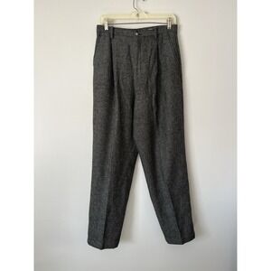 Vintage Eddie Bauer 100% Wool Herringbone Pants Trousers Gray 30x30